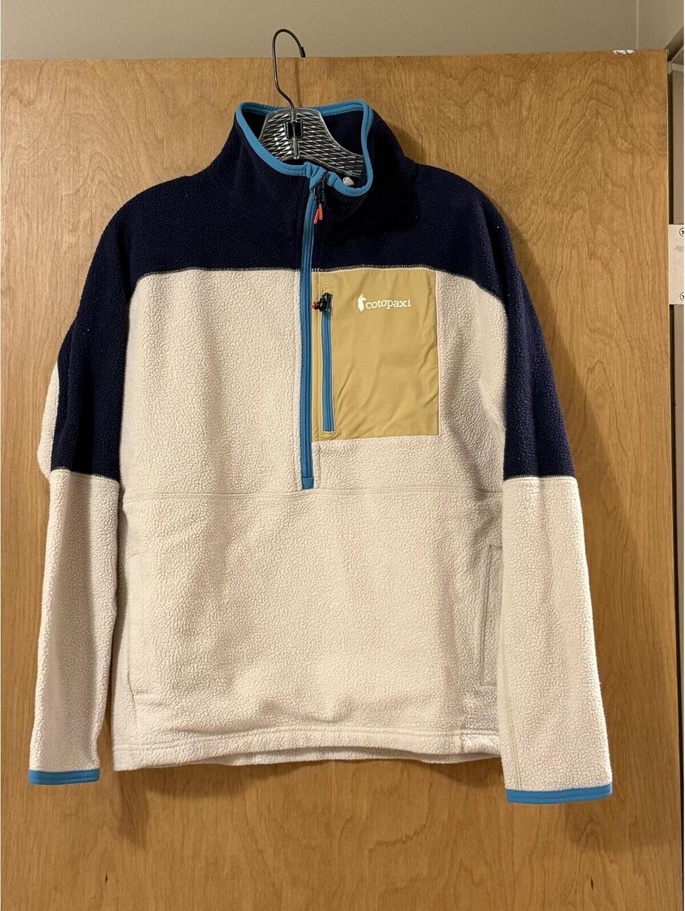Cotopaxi Dorado Half-Zip Fleece Pullover Men's Medium Cream Navy Blue - Picture 1 of 6